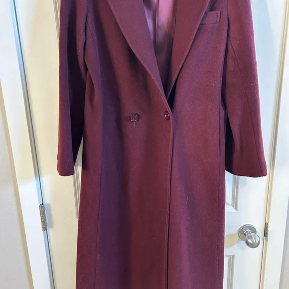 Nordstrom Gallery Burgandy wool trench/topper - Picture 2 of 4